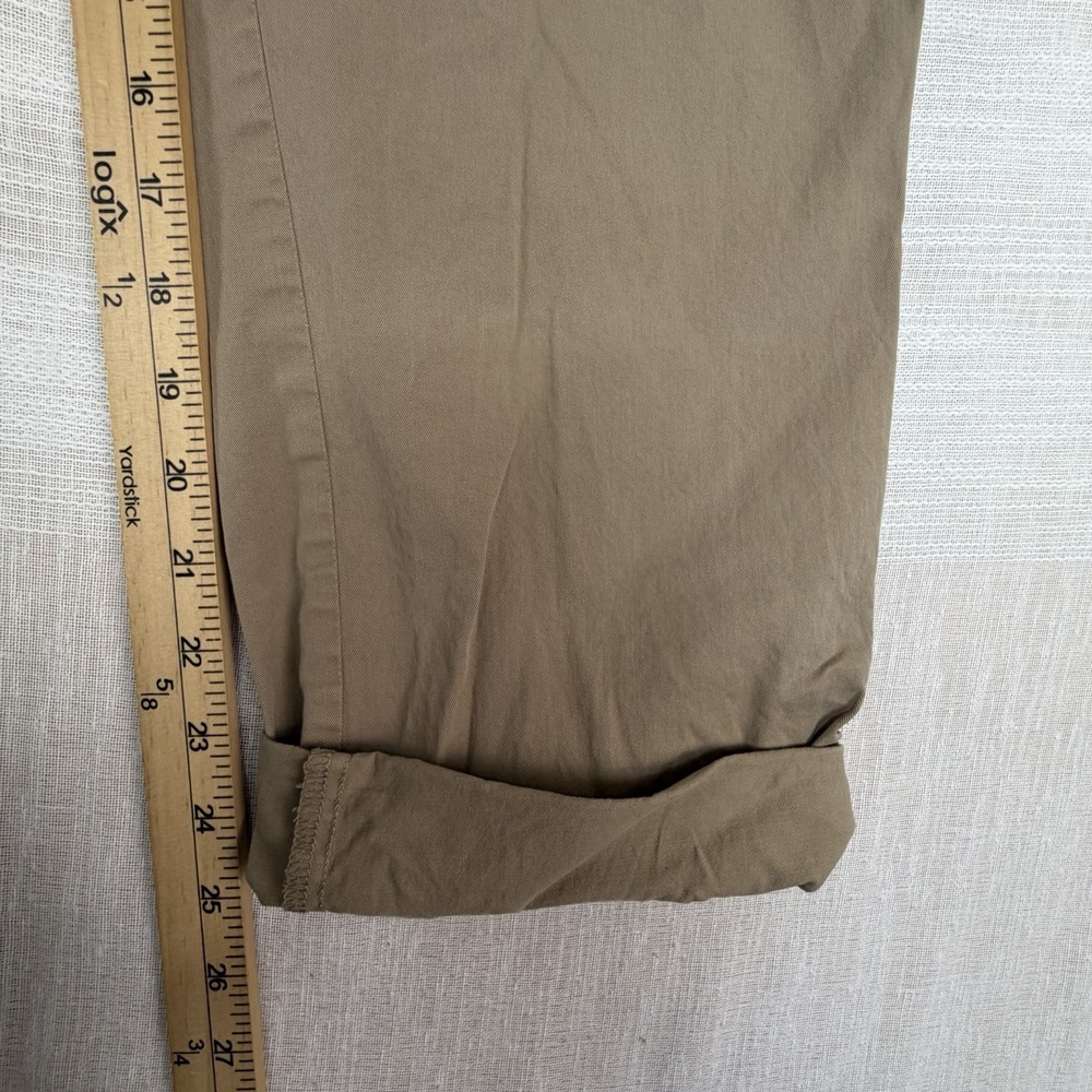 J. Jill Pima Cotton Patch Pocket Cuffed Women's Crop Pants 10 Khaki Stretch $89 - Picture 6 of 9